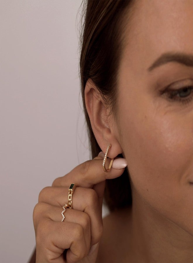 Amicon Gold Hoop Earrings for Women, 18K Gold Plated Hypoallergenic Small Gold Huggie Hoop Earrings for Women Lightweight Cartilage CZ Earrings Ear Jewelry Gift (Gold) - Image 3