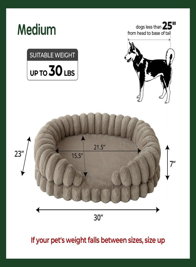 بالنس سرير BALANCE المهدئ للكلاب متوسطة الحجم، سرير بيضاوي قابل للغسل للحيوانات الأليفة مقاس 30 بوصة مع جوانب، أريكة تقويمية للحيوانات الأليفة بقاعدة مانعة للانزلاق، لون الشوفان - Image 5