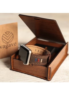Vagave Apple Watch 42MM 44MM 45MM 49MM Ultra Ultra 2 Series 3 / 4 / 5 / 6 / Se / 7 / 8 / 9 Brown Leather Band Genuine Crazy Leather Strap  - Image 4