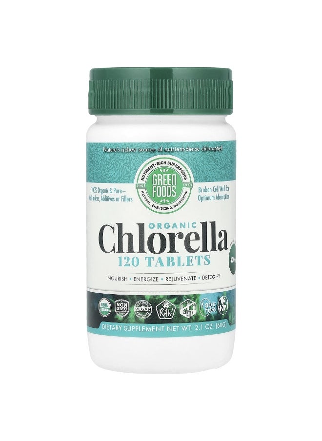 Green Foods Green Foods, Organic Chlorella, 120 Tablets  - Image 1