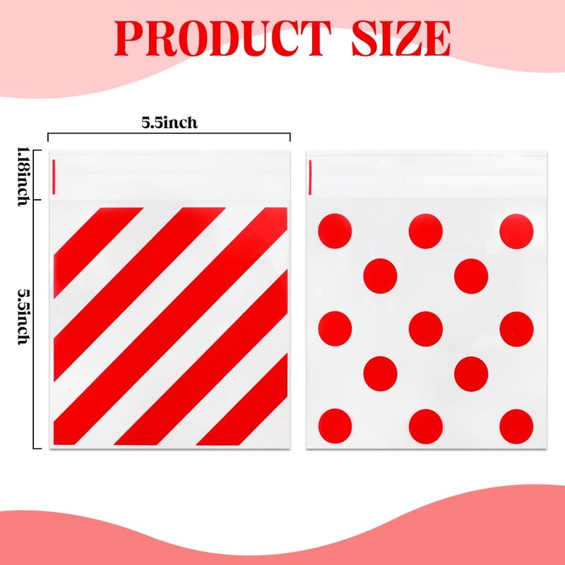 Cudicy 200Pcs Cellophane Bags 5.5X5.5 Self Sealing Cookie Bags For Packaging Cellophane Treat Bags For Gift Giving Packaging Christmas Valentines Candy Goodie Homemade Bakery - Image 3