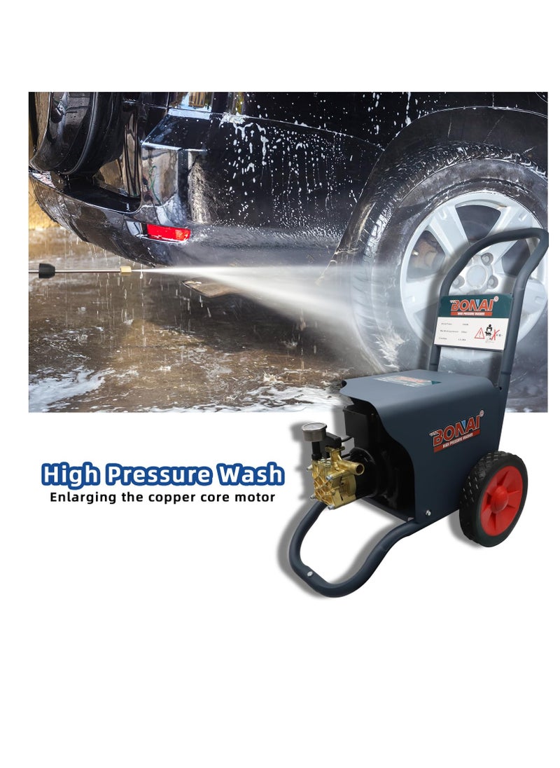 BONAI BONAI 3000W High-Pressure Washer-For Car Garden Fence Walls Floors Air Conditioner Motorcycle Etc Cleaning 300Bar Pressure Powerful Washer  - Image 3