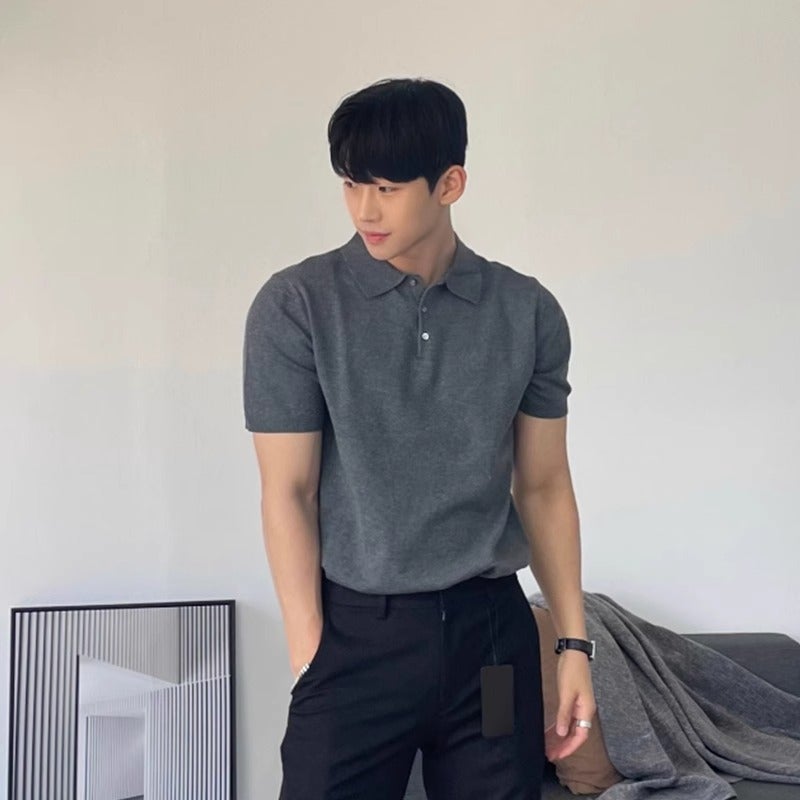 Men's Slim Fit Casual Polo Shirt Short Sleeve T-Shirt - Image 2