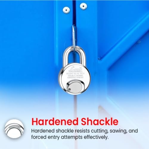 Link® Hi-Tech 65mm Round Padlocks Set 5Pcs Set | Stainless Steel Body | Hardened Shackle | 3 Iron Keys with Hi-Tech Nickle | Made in India | - Image 5