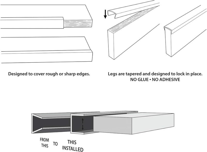 Outwater Plastics Black 2 Styrene Plastic UChannelCChannel 46 Inch Lengths Pack of 3 - Image 4