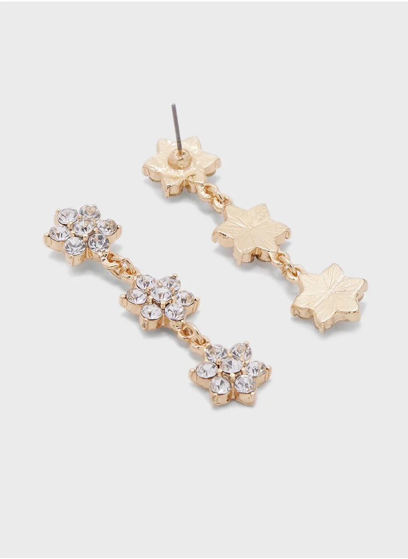 Ella Limited Edition Diamante Floral Necklace & Drop Earring Set