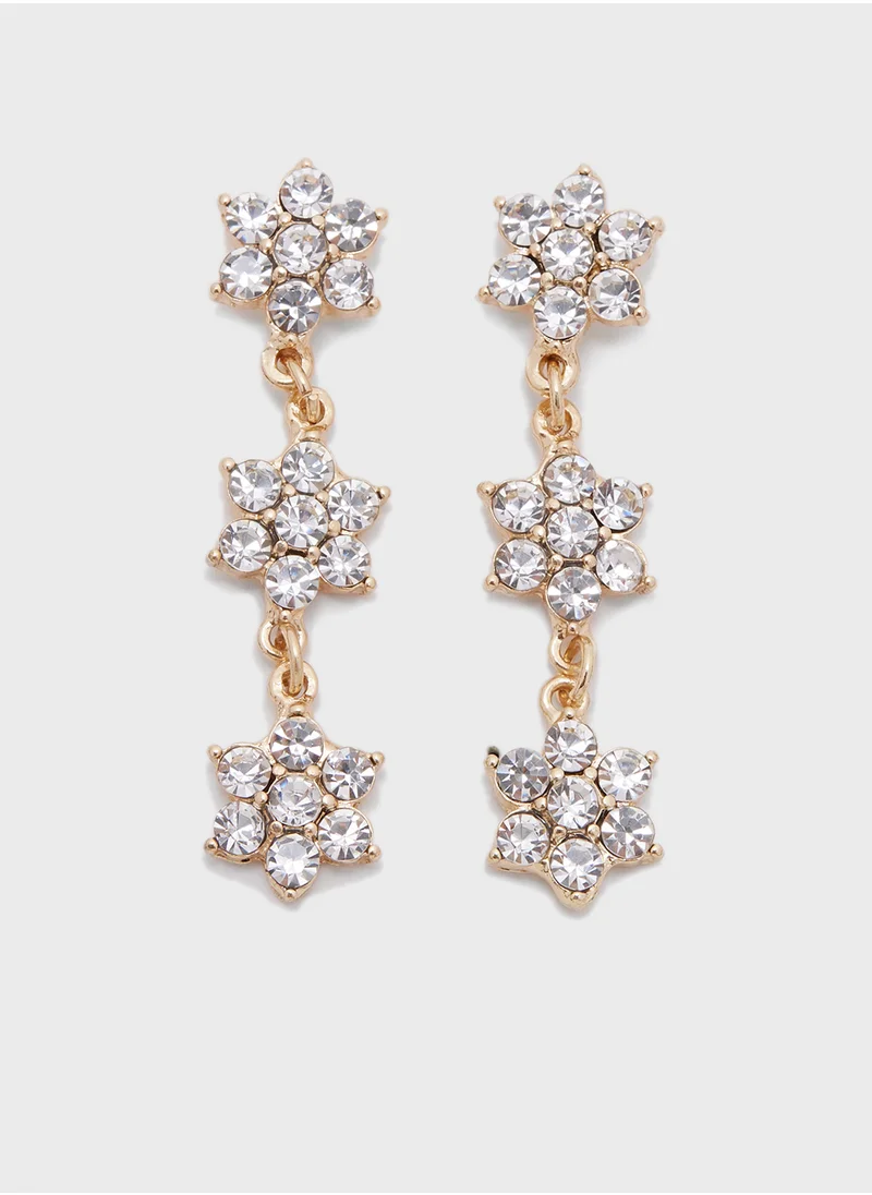 Ella Limited Edition Diamante Floral Necklace & Drop Earring Set