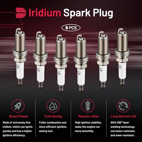 BDFHYK Set of 6 Iridium Spark Plug Compatible with Hyundai INFINITI Kia Nissan Scion Suzuki,1.8L 2.0L 2.4L 2.5L 2.7L 3.5L 3.8L 4.0L 4.5L 4.6L 5.6L L4 V6 V8, Engine Replacement for LFR5AIX-11 4469 - Image 4