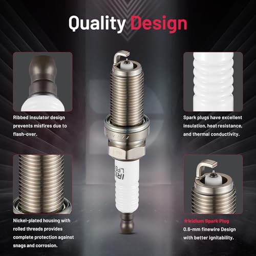 BDFHYK Set of 6 Iridium Spark Plug Compatible with Hyundai INFINITI Kia Nissan Scion Suzuki,1.8L 2.0L 2.4L 2.5L 2.7L 3.5L 3.8L 4.0L 4.5L 4.6L 5.6L L4 V6 V8, Engine Replacement for LFR5AIX-11 4469 - Image 3