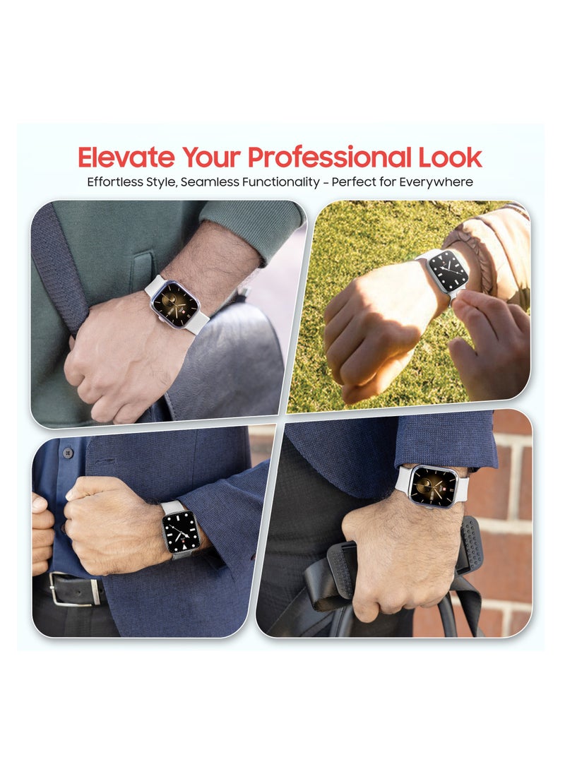 SWISS MILITARY - Swiss Military ALPS4 Smartwatch 1.75" AMOLED, Bluetooth Calling, Multi Language, Fitness Tracking, Wireless Charging, 7 Days Battery, IP67, iOS/Android Compatible, Silver Frame & White Silicon Strap - Image 1
