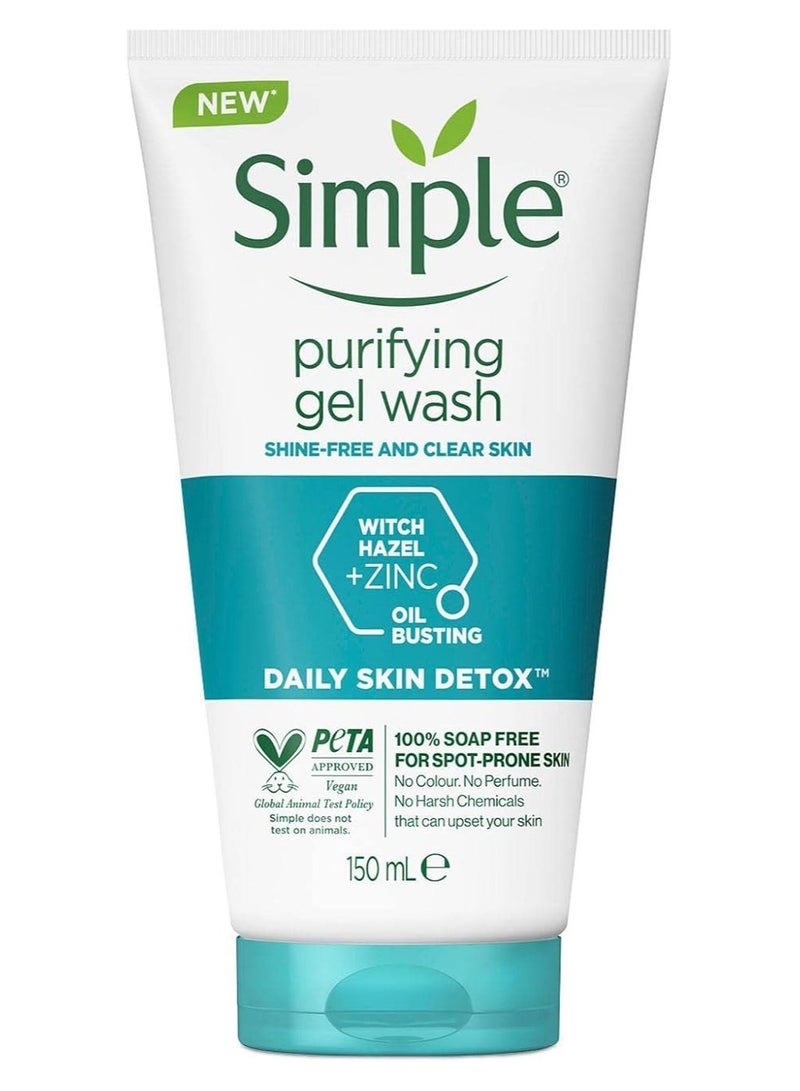 Simple Daily Skin Detox Purifying Facial Wash, 150ml - Image 1
