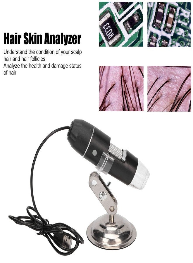 ZJchao Skin Scalp Detector, 500X Magnification High Resolution Hair Follicle Analyzer Digital Microscope Skin Analyzer Skin Scalp Detector Skin Diagnosis Hair Analyzer - Image 2