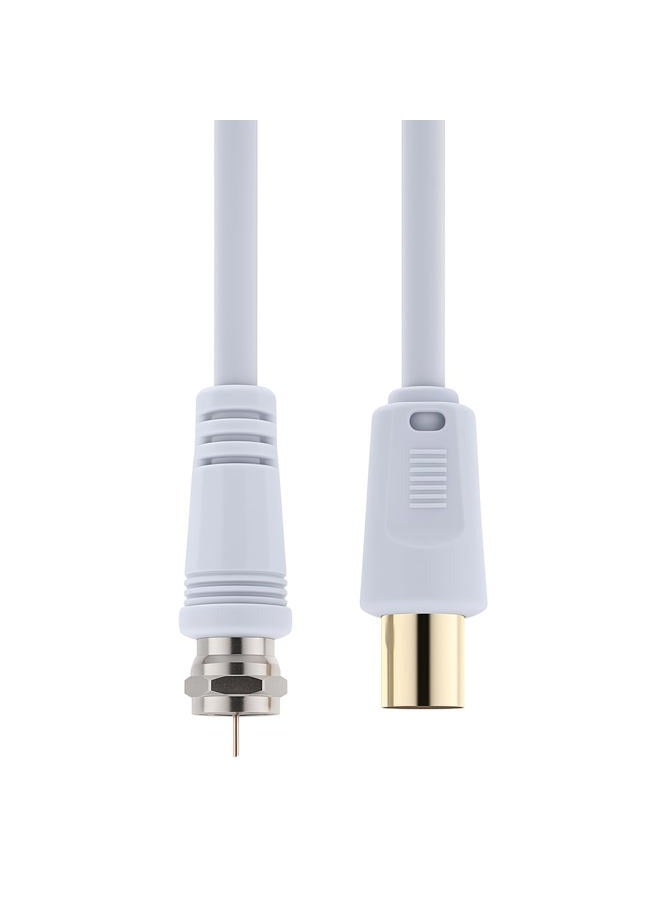 Keple (1 M) - Coaxial Aerial F Connector Male Plug to RF M-Male Cable for Satellite Sat Freesat Sky Virgin BT TV HDTV DVB DVD Radio/Coax Ariel Freeview Lead Television Antenna Cord Broadband - 1 m White - Image 2