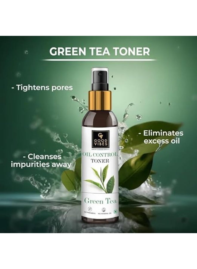 Good Vibes Green Tea Glow Toner 120 ml, Hydrating Purifying Anti Acne Moisturizing Revitalizing Facial Spray Toner for All Skin Types, Natural,  Parabens & Sulphates, No Animal Testing - Image 2