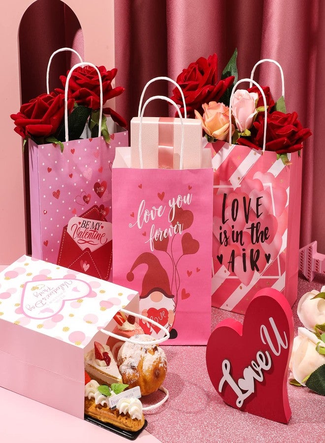 Sabary 24 Heart Valentine Goodie Bags - 8 Styles, Love Candy Kraft Bags for Kids, Valentine Party Supplies, Cookie Gift Exchange - Image 2
