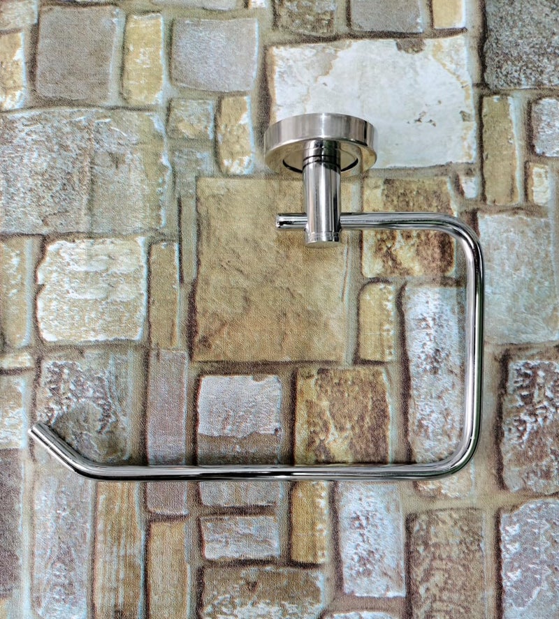 RIOMAX Stainless Steel Wall Mounted Towel RingTowel HolderNapkin HangerBathroom AccessoriesKitchen Towel Holder Chrome Finish Pack of 1 Half Square Silver - Image 5