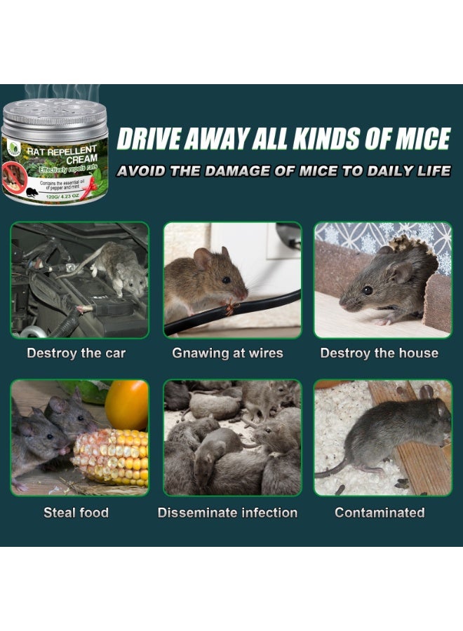 SOLARAE Rodent Repellent Cream for Car Engines, Under Hood Rodent Repellent, Rat Repellent for Car, Peppermint Oil to Repel Mice and Rats, Mouse Repellents Outdoor, Keeps Mice Away, Rat Deterrent Indoor - Image 5