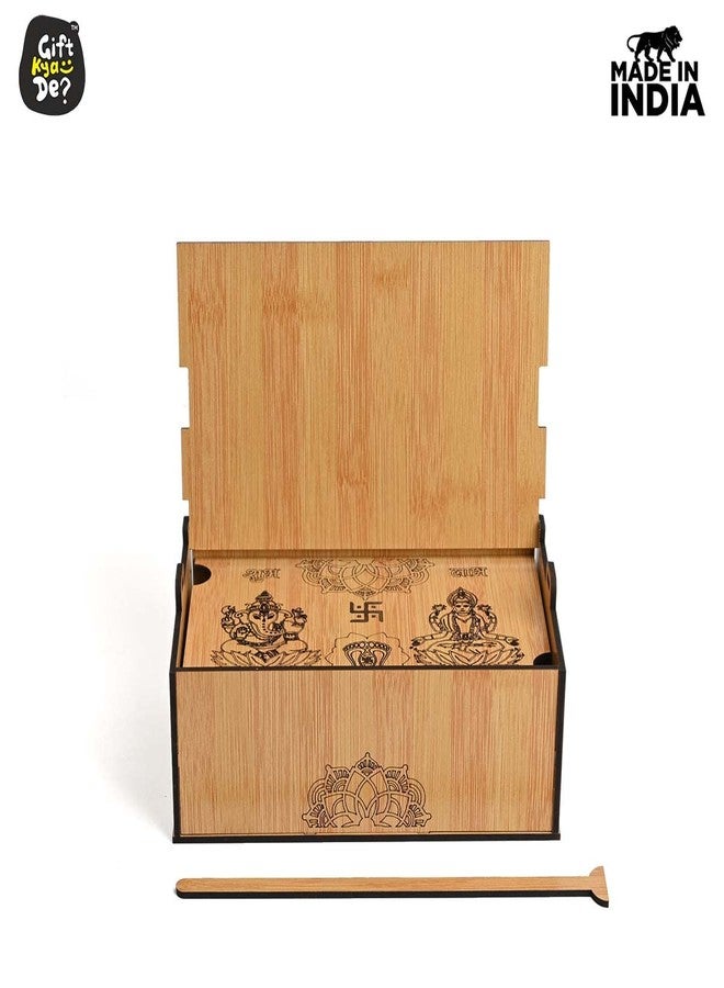 Gift Kya De GKD Diwali Dry Fruit Box (Empty Box) Reusable Eco Friendly Wooden Gift Box With Storage Space To Keep Dry Fruits, Sweets, Chocolates Or Pooja items (3x5x8inch) - Image 4