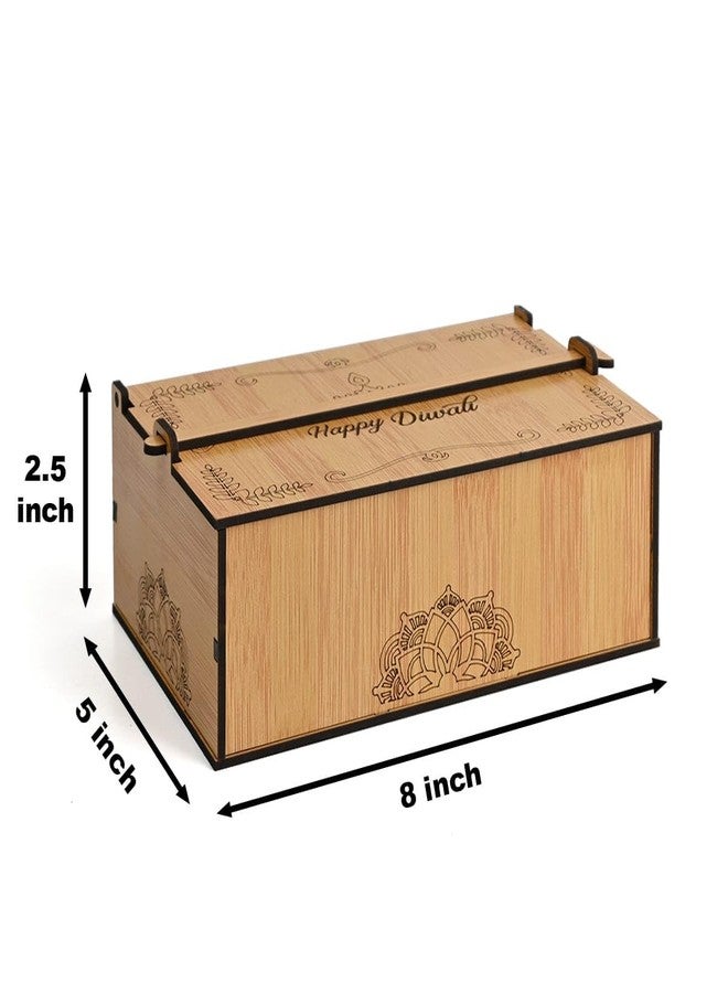 Gift Kya De GKD Diwali Dry Fruit Box (Empty Box) Reusable Eco Friendly Wooden Gift Box With Storage Space To Keep Dry Fruits, Sweets, Chocolates Or Pooja items (3x5x8inch) - Image 5