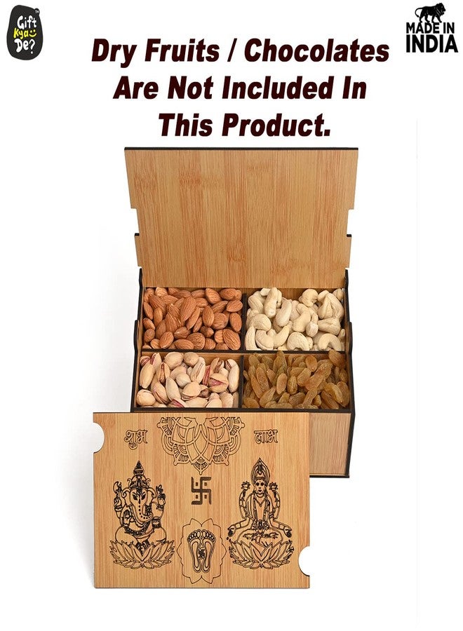 Gift Kya De GKD Diwali Dry Fruit Box (Empty Box) Reusable Eco Friendly Wooden Gift Box With Storage Space To Keep Dry Fruits, Sweets, Chocolates Or Pooja items (3x5x8inch) - Image 3