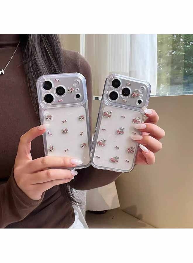 Wffo Compatible for iPhone 17 Pro Max Phone Case - Shiny Bow KT Cat Phone Case - Cute Clear Phone Case - TPU Shockproof Protective Transparent Phone Cover - Image 4