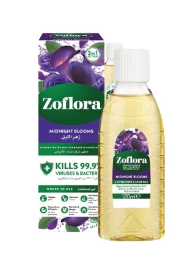 Zoflora Multi-Purpose Concentrated Disinfectant Midnight Blooms 120ml  - Image 1