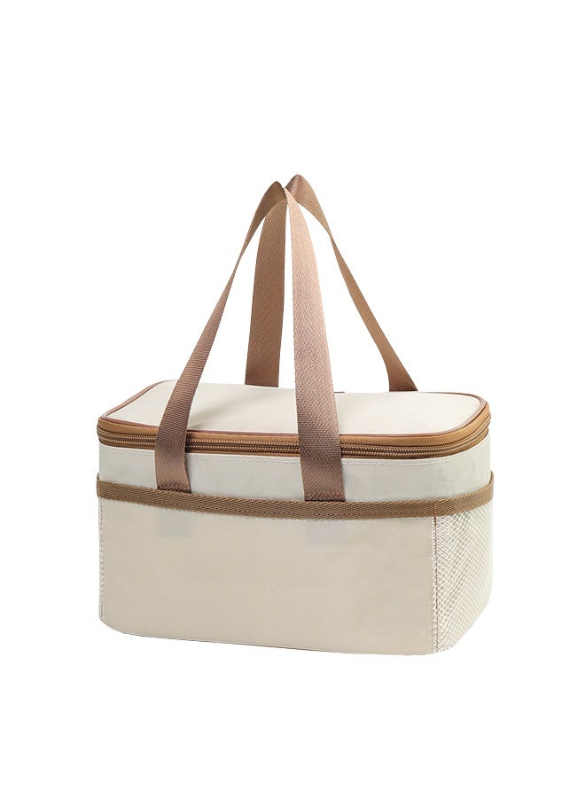 Insulated Lunch Bag - Large Capacity Polyester Handbag - Leakproof Cooler Bag - Reusable Lunch Box for Student, Outdoor, Office, Picnic  - Image 1