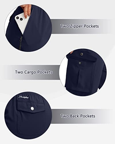 Soothfeel Women's Cargo Capris Pants with 6 Pockets Lightweight Quick Dry Travel Hiking Summer Pants for Women Casual (Navy, XXL) - Image 4