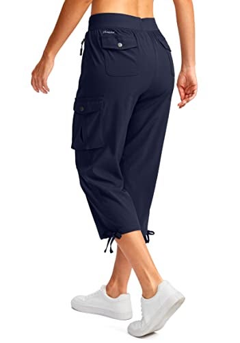 Soothfeel Women's Cargo Capris Pants with 6 Pockets Lightweight Quick Dry Travel Hiking Summer Pants for Women Casual (Navy, XXL) - Image 2
