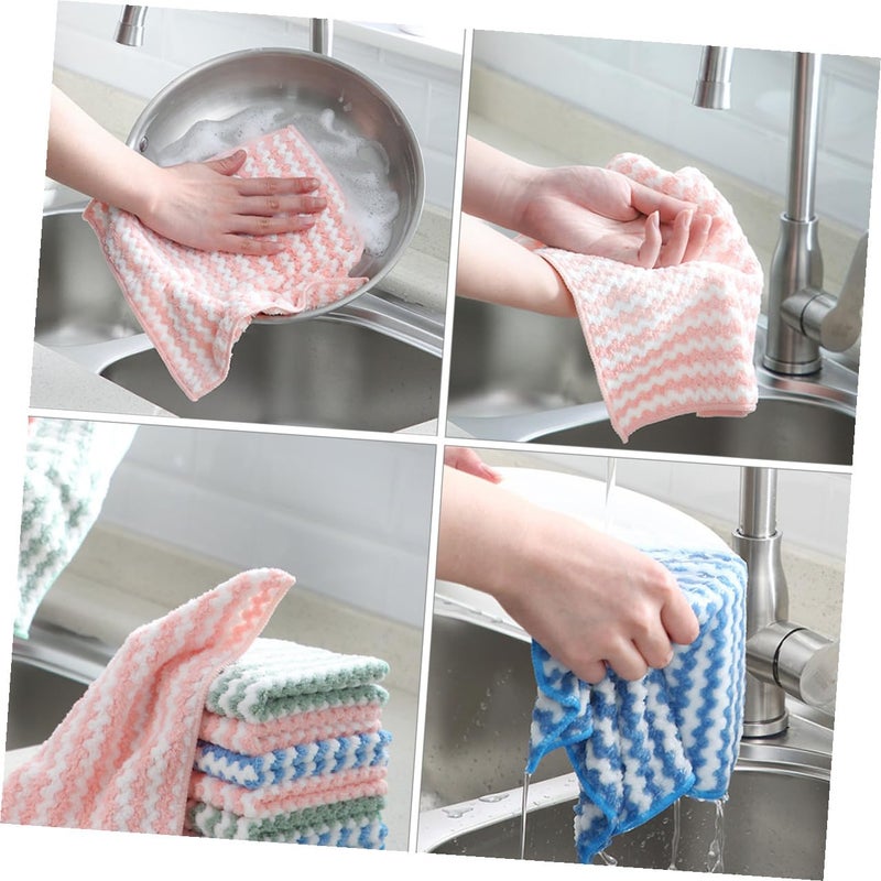 Coral Fleece Dish Towels 12 Pack Highly Absorbent Fast Drying Kitchen Cloths - Image 5