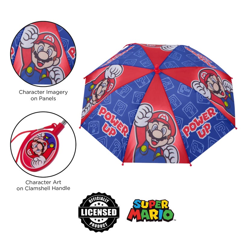 Nintendo Kids Umbrella And Slicker, Super Mario Boys Rain Wear Set, For Ages 4-7 - Image 3