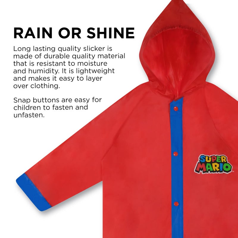 Nintendo Kids Umbrella And Slicker, Super Mario Boys Rain Wear Set, For Ages 4-7 - Image 5
