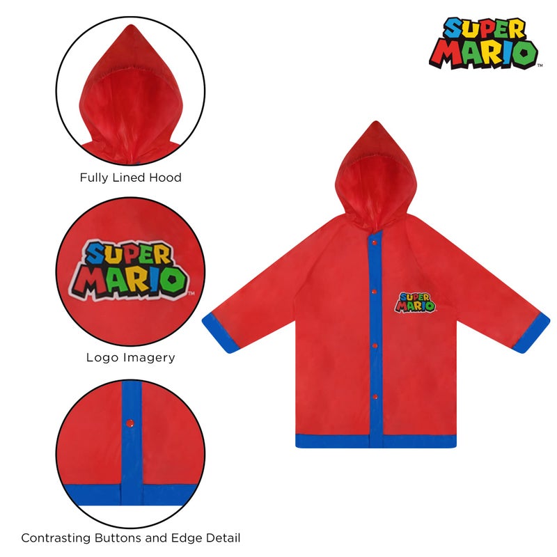 Nintendo Kids Umbrella And Slicker, Super Mario Boys Rain Wear Set, For Ages 4-7 - Image 4