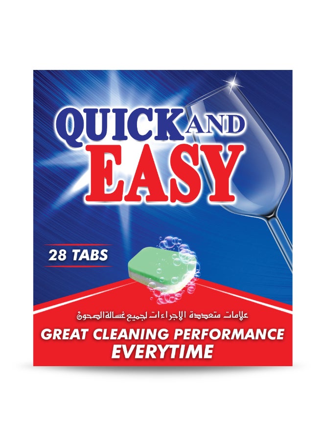 Quick And Easy  Dishwasher Tablets 28's - Image 1