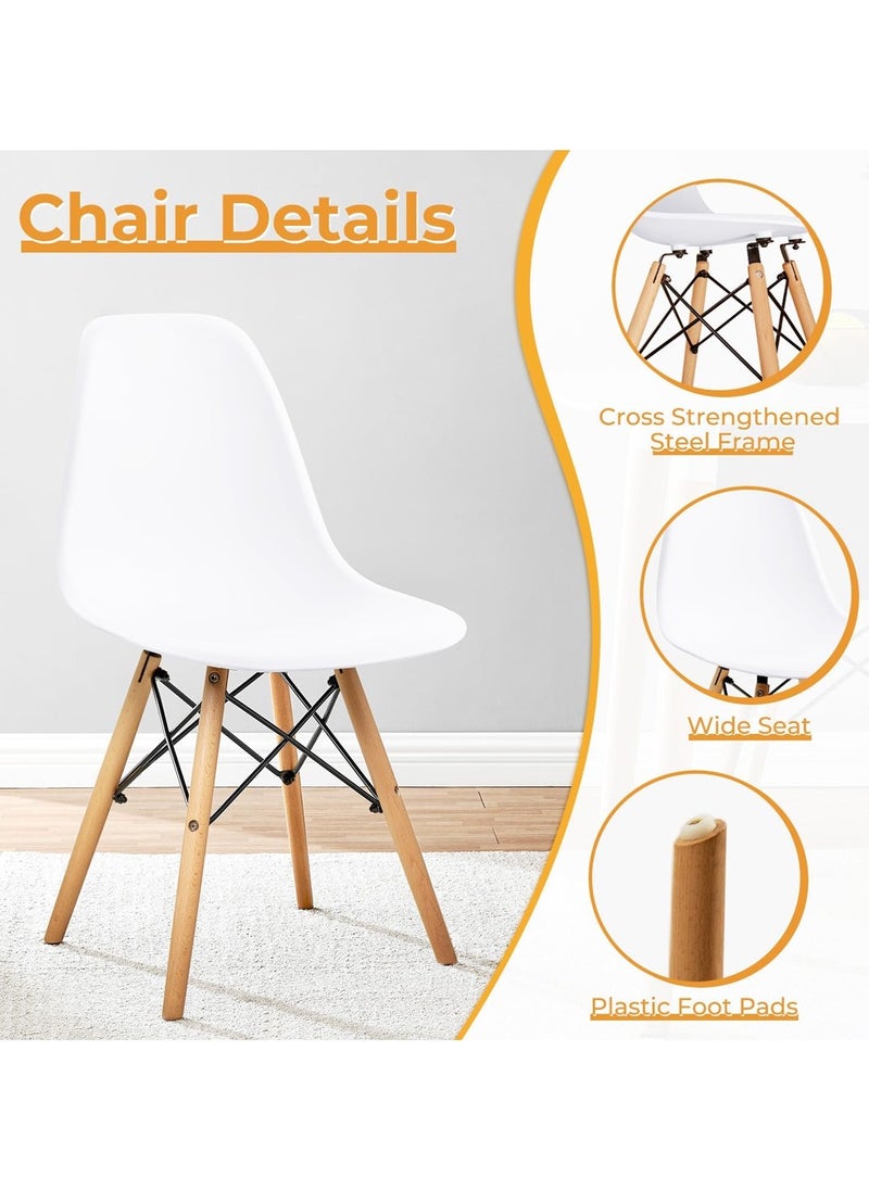 Mahmayi Mahmayi Cenare 9-Piece Dining Set for Kitchen, 160 X 80 Dining Table With 8 X DSW Plastic Dining Chair - White  - Image 3