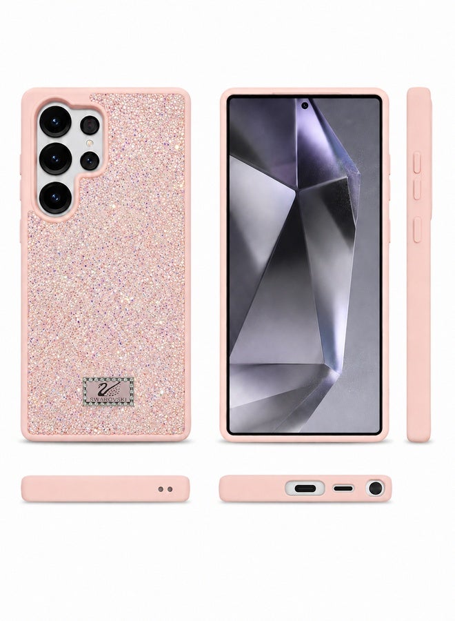 VR CREATIVE Luxury Sparkling Crystal Rhinestone Protective Phone Case Cover for Samsung Galaxy S24 Ultra – Pink - Image 3
