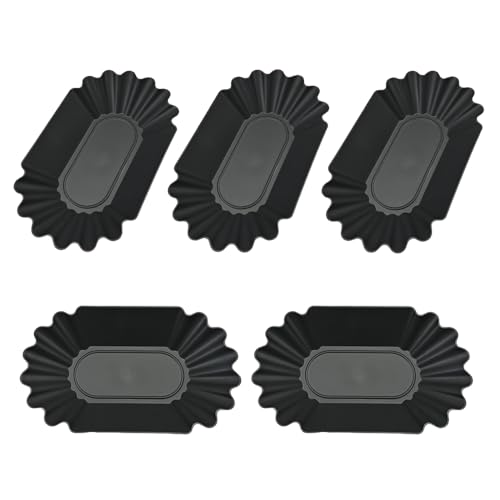 CAFEMASY Coffee Beans Cupping Sample Tray Reusable Plastic Plate for Scooping and Weighing, Display Sample Coffee Beans (5pcs-Black) - Image 1