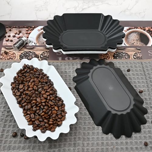 CAFEMASY Coffee Beans Cupping Sample Tray Reusable Plastic Plate for Scooping and Weighing, Display Sample Coffee Beans (5pcs-Black) - Image 5
