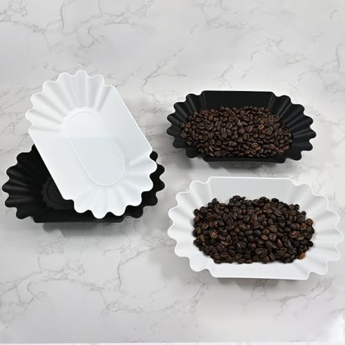 CAFEMASY Coffee Beans Cupping Sample Tray Reusable Plastic Plate for Scooping and Weighing, Display Sample Coffee Beans (5pcs-Black) - Image 4