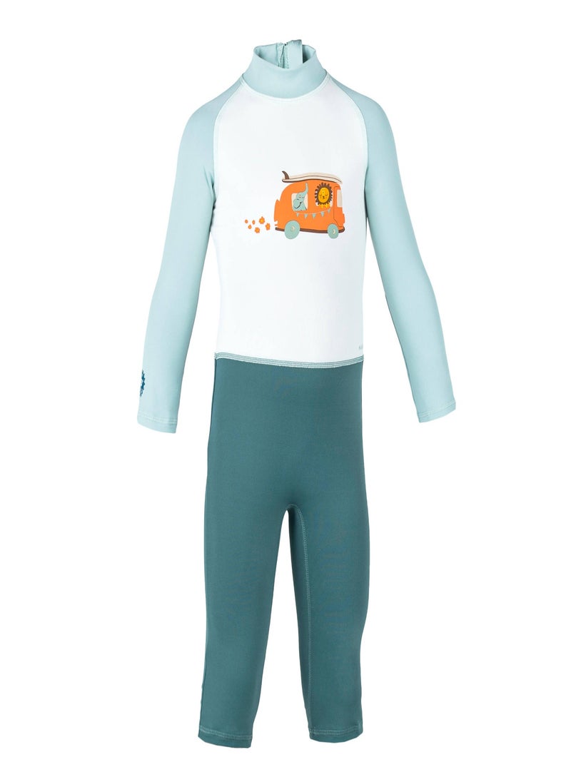 NABAIJI NABAIJI by DECATHLON, Baby/Kids' Long Sleeve UV Swim Suit Blue Print Quick-Dry & UV Protection  - Image 4