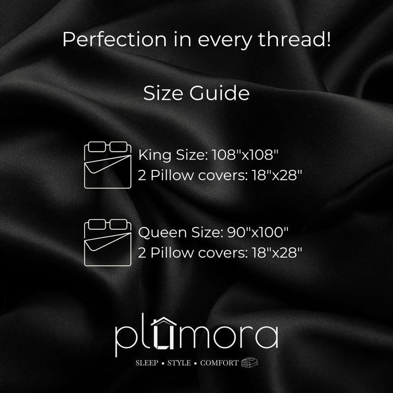 Plumora بلا مورا 100 قطن ملاءة سرير بحجم كينغ 1 ملاءة سرير بحجم كينغ قطن 108 × 108 بوصة مع 2 غطاء وسادة قطنية متميزة 300 TC ملاءة سرير مزدوجة بحجم كينغ لون لافندر صلب سوبر كينغ - Image 5