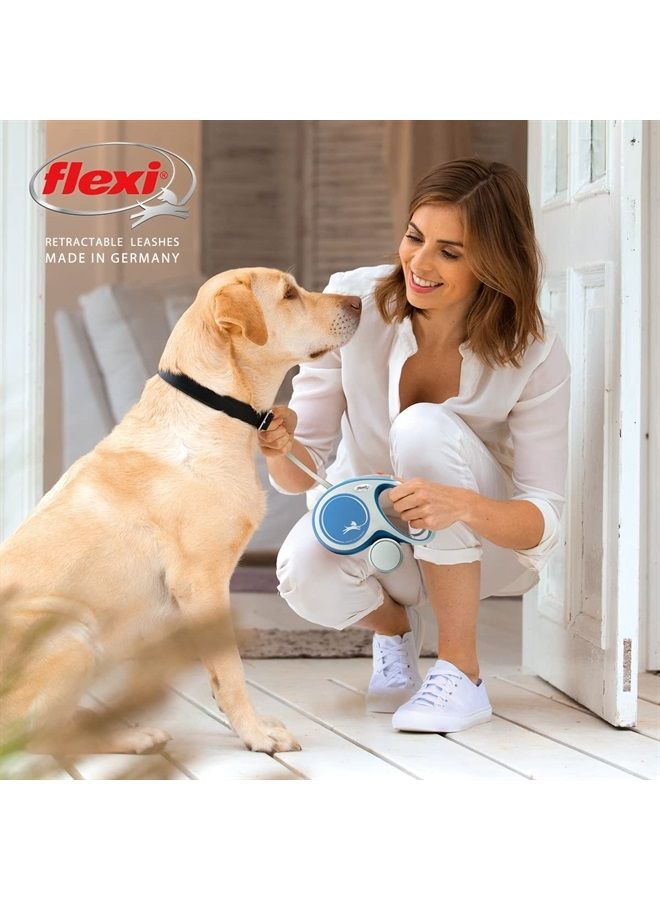 Flexi شريط مرن جديد مريح كبير 5م رمادي وأسود قابل للسحب لمقود الكلاب حتى 60 كجم/132 رطل - Image 2