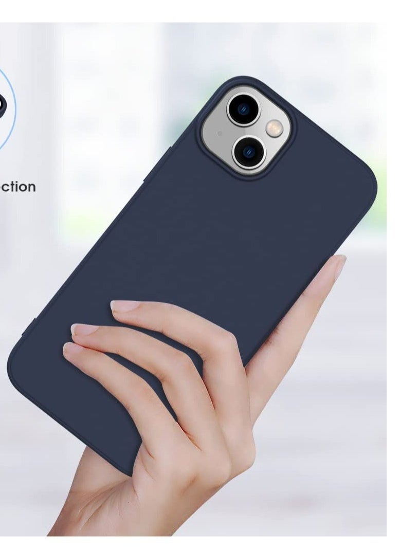 Raxoom Compatible iPhone 14 Plus Case Silicone Ultra-Thin [Dynamic Series] Slim Soft Gel Rubber with Camera Protection Anti-Scratch Microfiber Lining Cushion Shockproof Cover 2022 6.7"-Blue