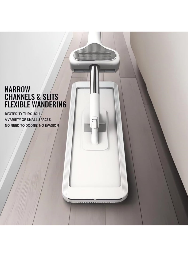 Beauenty Hands-Free Self-Washing Flat Mop with 4 Pcs Washable Pads, Magic Flat Squeeze Mop Cleaning Mop, Self Wringing Flat Mop Microfiber Dust Mop for Floor Cleaning Self Squeezing Mop, Microfiber Dust Flat - Image 4