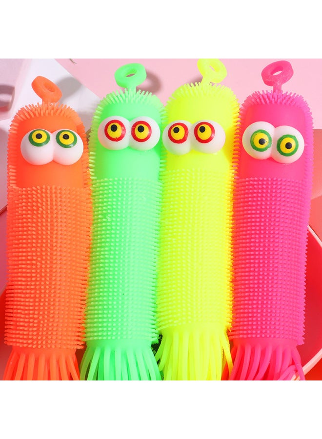 Vent Convex Eye Corn Caterpillar Luminous Exophthalmos Octopus Vent Ball Toy Night Market Flash Stall Toy Batch-Color:Convex Eye Corn Caterpillar Mixed Hair (360/box) - Image 5