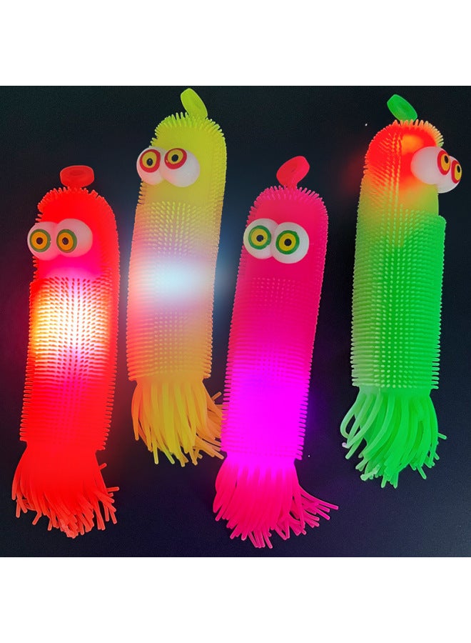 Vent Convex Eye Corn Caterpillar Luminous Exophthalmos Octopus Vent Ball Toy Night Market Flash Stall Toy Batch-Color:Convex Eye Corn Caterpillar Mixed Hair (360/box) - Image 3