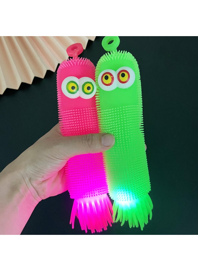 Vent Convex Eye Corn Caterpillar Luminous Exophthalmos Octopus Vent Ball Toy Night Market Flash Stall Toy Batch-Color:Convex Eye Corn Caterpillar Mixed Hair (360/box) - Image 4