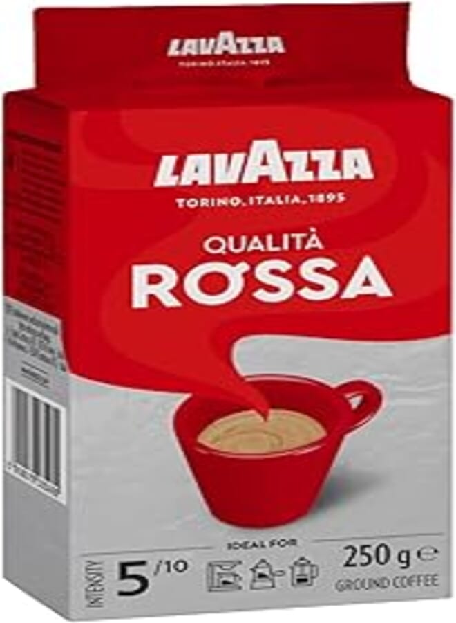 Lavazza مزيج القهوة المطحونة من لافاتزا، كواليتا روسا، أرابيكا وروبوستا - تحميص متوسط، 250 جم