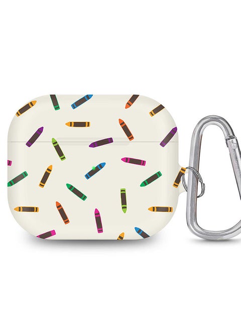 StylePods Case for Airpods 3rd Gen Case With Anti-Lost Keychain - Crayon Pary