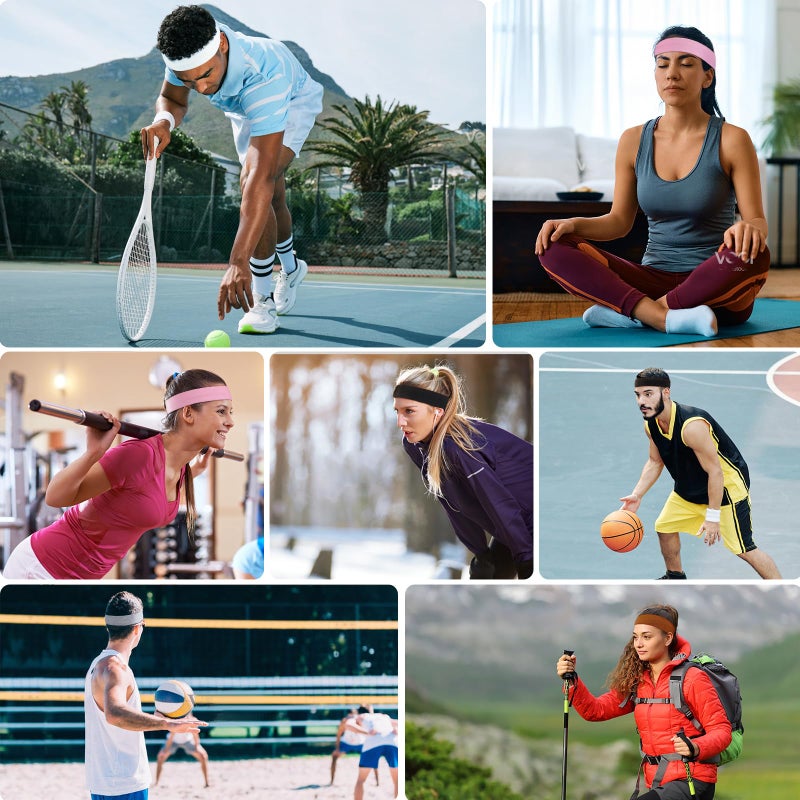 Tyfthui 8 Pack Headbands for Women, Elastic Soft Hair Bands Non Slip Women's Fashion Headbands for Daily Workout Yoga Running (Multicolor B) - Image 4